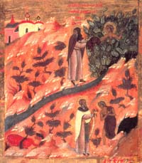 Икона Преподобных Зосимы и Марии Египетской. Русь. XVI в.