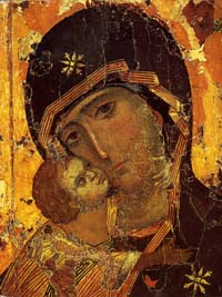 Фрагмент Владимирской иконы Божьей Матери