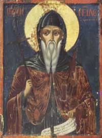 Икона в пещере где подвизался Св.Нил Мироточивый,Святая Гора Афон,Греция