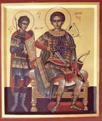 Икона Великомученика Димитрия Мироточивого, Солунского чудотворца и Мученика Нестора